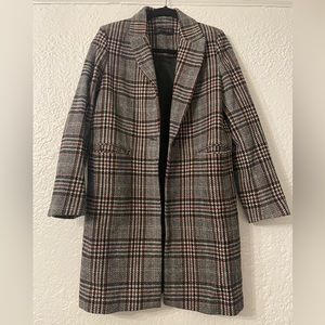 Zara womens plaid pea coat size small